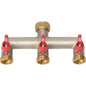 PRESA A RUBINETTO OTTONE 3 USCITE FILETTATE STARS 3/4F