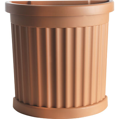 VASO MEZZOTONDO ROMA + SOTTOVASO BAMA PP TERRACOTTA CM 27X52 H.CM 49 Immagine principale del prodotto