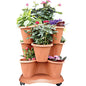 VASO TRIFOGLIO + SOTTOVASO + RUOTE BAMA PP TERRACOTTA D.CM 40 H.CM 51 CF=PZ 3