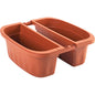 FIORIERA DOPPIA KLUNIA BAMA PP TERRACOTTA CM 40X19,8 H.CM 18,5