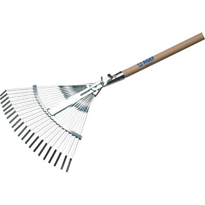 SCOPA GIARDINO A VENTAGLIO + MANICO 851 AGEF ACCIAIO ZINC/FAGGIO CM 39/48 H.CM 165 Immagine principale del prodotto