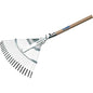 SCOPA GIARDINO A VENTAGLIO + MANICO 851 AGEF ACCIAIO ZINC/FAGGIO CM 39/48 H.CM 165