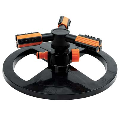 IRRIGATORE 3 BRACCI SU BASE STARS PLASTICA CIRCOLARE INNESTO RAPIDO PASSANTE