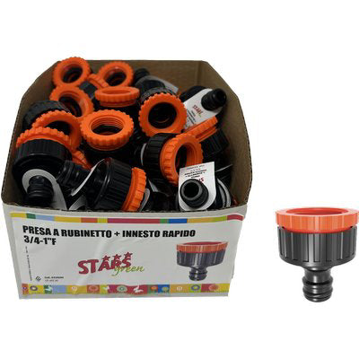 PRESA A RUBINETTO + INNESTO RAPIDO STARS 3/4-1"F EXPO BOX
