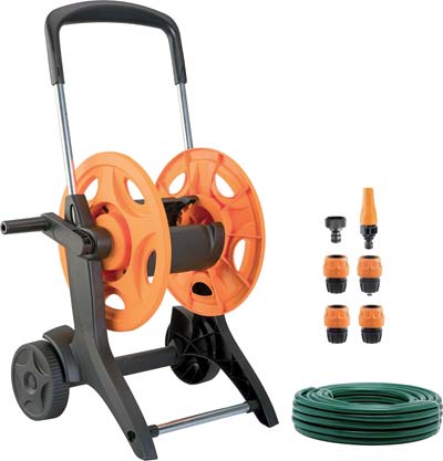 AVVOLGITUBO IRRIGAZIONE CARRELLATO EUROTANK GF PLT/ACCIAIO RUOTE PLT +TUBO 1/2 MT 20 +RACCORDI Immagine principale del prodotto