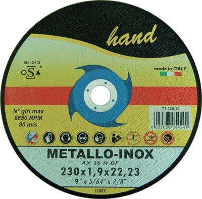 DISCO ABRASIVO TAGLIO FERRO HAND MM 230X22,2 H.MM 1,9 Immagine principale del prodotto