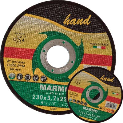 DISCO ABRASIVO TAGLIO MARMO HAND MM 230X22,2 H.MM 1,9 Immagine principale del prodotto