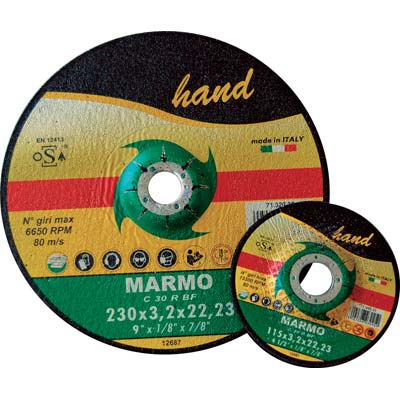 DISCO ABRASIVO TAGLIO MARMO HAND MM 115X22,2 H.MM 3,2 Immagine principale del prodotto