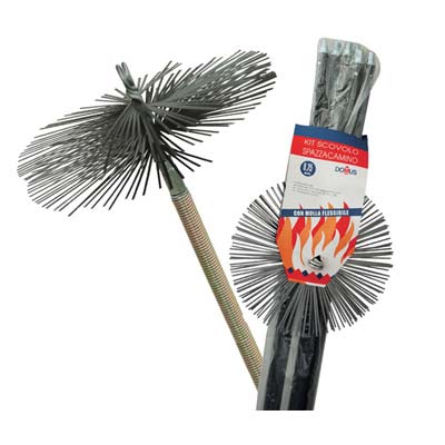 SCOVOLO ACCIAIO KIT PULIZIA CAMINO + MOLLA DOMUS MM 250 H.MT 8,40