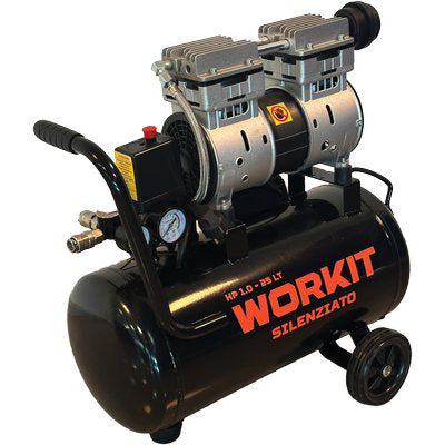 COMPRESSORE AC SILENZIATO WORKIT SECCO LT 25 HP 1,0 Immagine principale del prodotto