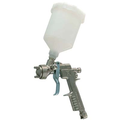 AEROGRAFO AC + SERBATOIO NYLON SUPERIORE ANI LT 0,5 UGELLO MM 1,5 ATTACCO DADO CAPETTATO