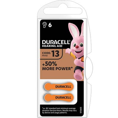 PILA APPARECCHIO ACUSTICO EASY TAB 13 DURACELL ARANCIO CF=PZ 6