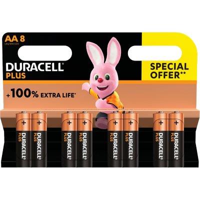 PILA STILO AA PLUS100 POWER DURACELL ALCALINA VOLT 1,5 CF=PZ 8 Immagine principale del prodotto