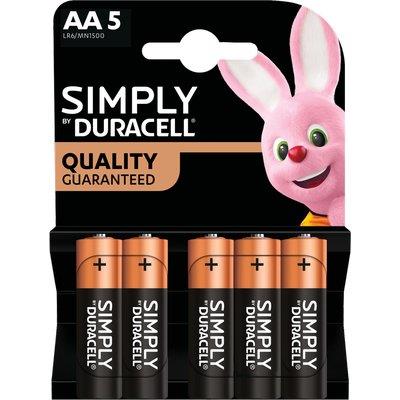 PILA STILO AA SIMPLY DURACELL ALCALINA VOLT 1,5 CF=PZ 5 Immagine principale del prodotto