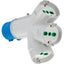 ADATTATORE TRIPLO SPINA BLU-16A+3 SCHUKO FME 2P+T 16A IP44