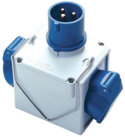 ADATTATORE DOPPIO SPINA BLU-PRESA BLU FME 2P+T 16A IP44