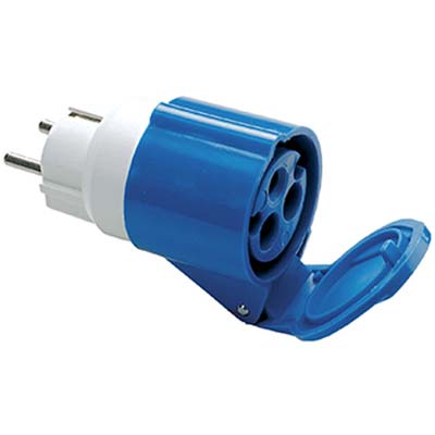 ADATTATORE SCHUKO-PRESA BLU FME 2P+T 16A IP44 Immagine principale del prodotto
