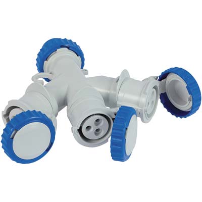 ADATTATORE MULTIPLO SPINA BLU  PRESA BLU FME 2P+T 16A IP44