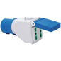 ADATTATORE SPINA BLU-16A BIPASSO DOPPIA FME 2P+T 16A IP44