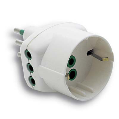 ADATTATORE TRIPLO 10A-10A+SCHUKO FME BIANCO 2P+T Immagine principale del prodotto
