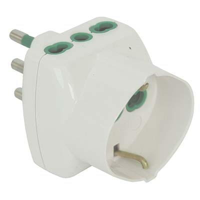 ADATTATORE TRIPLO 16A-16A+SCHUKO FME BIANCO 2P+T