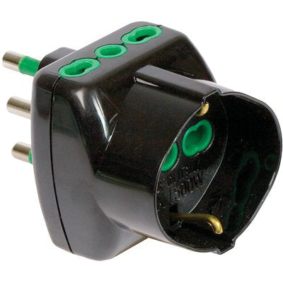 ADATTATORE TRIPLO 16A-16A+SCHUKO FME NERO 2P+T Immagine principale del prodotto