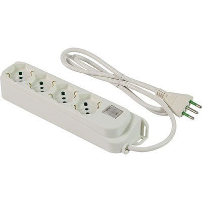 MULTIPRESA BIPASSO SCHUKO + TERMICO RETAIL FME BIANCO POSTI 4 2P+T 16A N°XMMQ 3X1,0 MT 1,5