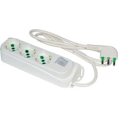 MULTIPRESA BIPASSO SCHUKO + INT.LUM RETAIL FME BIANCO POSTI 3 2P+T 16A N°XMMQ 3X1,0 MT 1,5 Immagine principale del prodotto