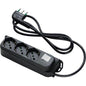 MULTIPRESA BIPASSO SCHUKO + INT.LUM RETAIL FME NERO POSTI 3 2P+T 16A N°XMMQ 3X1,0 MT 1,5