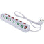MULTIPRESA BIPASSO SCH +7 INT.LUM RETAIL FME BIANCO POSTI 6 2P+T 16A N°XMMQ 3X1,0 MT 1,2