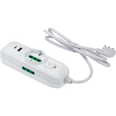 MULTIPRESA BIPASSO SCHUKO + TERMICO TRIAX FME BIANCO POSTI 3 2P+T 16A N°XMMQ 3X0,75 MT 1,5