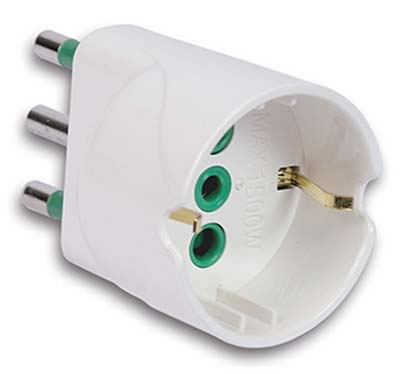 ADATTATORE SCHUKO GARANTI BIANCO 2P+T 16A