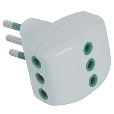 ADATTATORE TRIPLO 10A-10A GARANTI BIANCO 2P+T