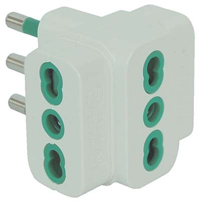ADATTATORE TRIPLO 16A-16A GARANTI BIANCO 2P+T