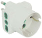 ADATTATORE TRIPLO 16A- 16A BIPASSO +SCHUKO GARANTI BIANCO 2P+T
