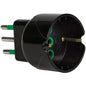 ADATTATORE SCHUKO GARANTI NERO 2P+T 10A