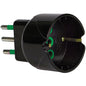 ADATTATORE SCHUKO GARANTI NERO 2P+T 10A