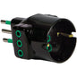 ADATTATORE TRIPLO 10A-10A+SCHUKO GARANTI NERO 2P+T