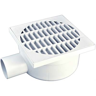 CHIUSINO SIFONATO LATERALE PLASTICA CM 15,0X15,0 H.CM 7 MM 50