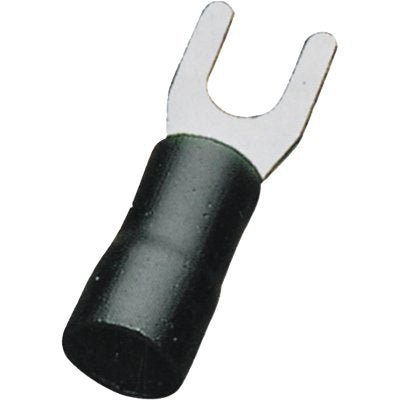 TERMINALE A FORCELLA A STRINGERE NERO X CAVO MMQ 1,5/2,5 FORO MM 6,3 CF=PZ 20