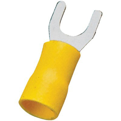 TERMINALE A FORCELLA A STRINGERE GIALLO X CAVO MMQ 1,5/2,5 FORO MM 6,3 CF=PZ 20