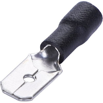 TERMINALE PIATTO MASCHIO A STRINGERE NERO X CAVO MMQ 4,0/6,0 MM 8,1 CF=PZ 15