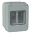 INVOLUCRO A PARETE + PORTELLA IP44 MARLANVIL POSTI 2 MM 66X82 H.MM 57 X VENUS