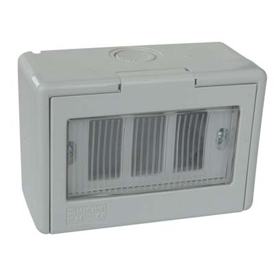 INVOLUCRO A PARETE + PORTELLA IP44 MARLANVIL POSTI 3 MM 122X83 H.MM 65 X VENUS