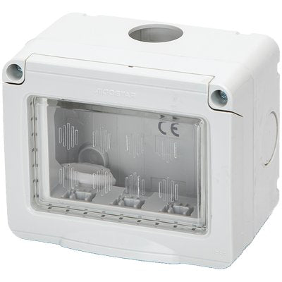 INVOLUCRO A PARETE + PORTELLA IP55 POSTI 3 MM 101X83 H.MM 65 X ABM