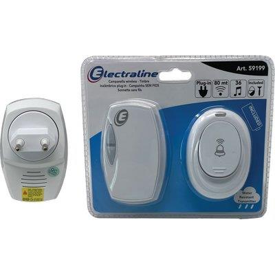 CAMPANELLO + PULSANTE ESTERNO ELECTRALINE RICEVITORE VOLT 220 PULSANTE 1XA23 INCLUSA Immagine principale del prodotto