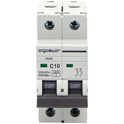 INTERRUTTORE MAGNETOTERMICO 2 POSTI AIGOSTAR 2P VOLT 230 A 10 KA 4,5 BIPOLARE Immagine principale del prodotto