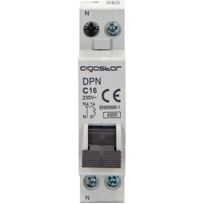 INTERRUTTORE MAGNETOTERMICO 1 POSTO AIGOSTAR 1 P+N VOLT 230 A 16 KA 4,5 BIPOLARE Immagine principale del prodotto