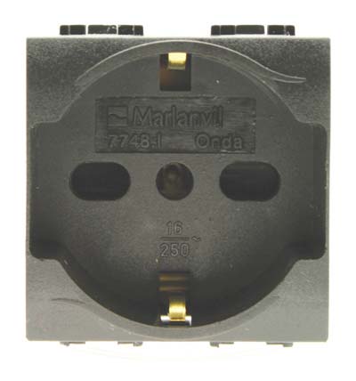 PRESA SCHUKO + SICUREZZA ONDA MARLANVIL VOLT 250 A 10/16 2P+T