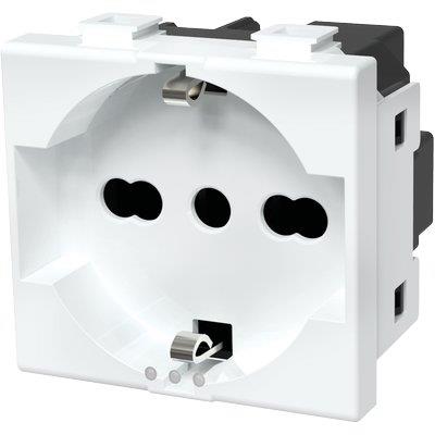 PRESA SCHUKO + SICUREZZA ABM BIANCO VOLT 250 A 10/16 2P+T Immagine principale del prodotto